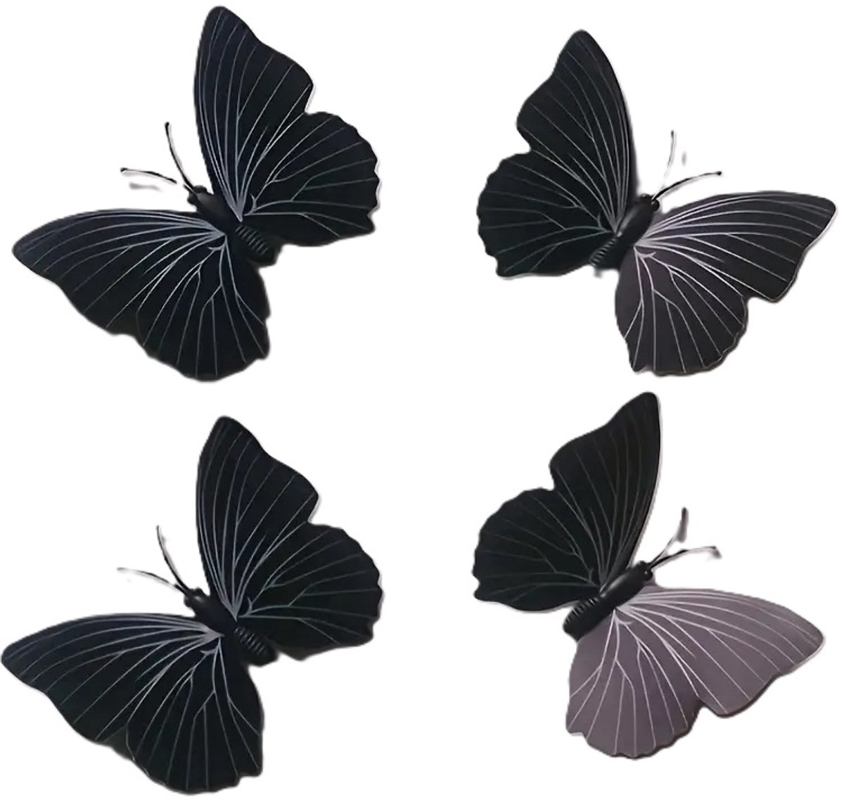 Set of 12 3D Butterfly Wall Decoration | Wall Butterflies | Nursery Decoration | Foldable Wall Stickers | Butterfly Wall Stickers | Black - Image 4