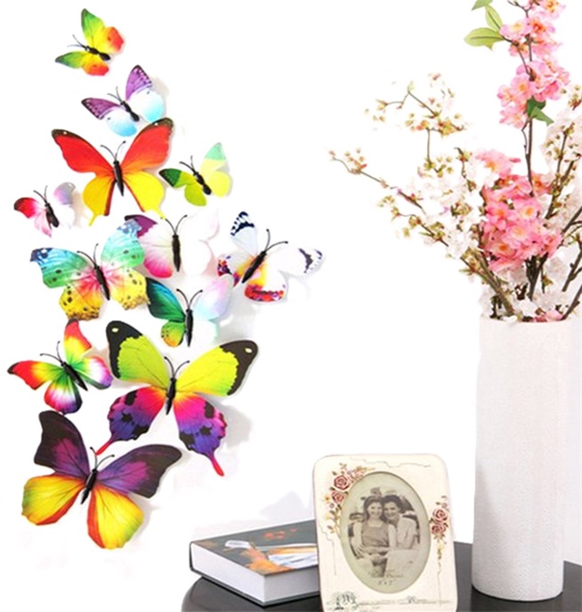 3D Wall Decoration Butterflies 12 Pieces | Wall Butterflies | Butterfly Wall Stickers | Rainbow - Image 1