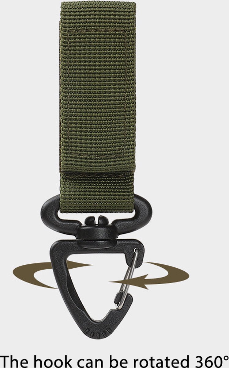 Bottle Hanger | Swivel Buckle | Nylon Outdoor Buckle | Camping Accessory | Carabiner Keychain | Green - Image 4