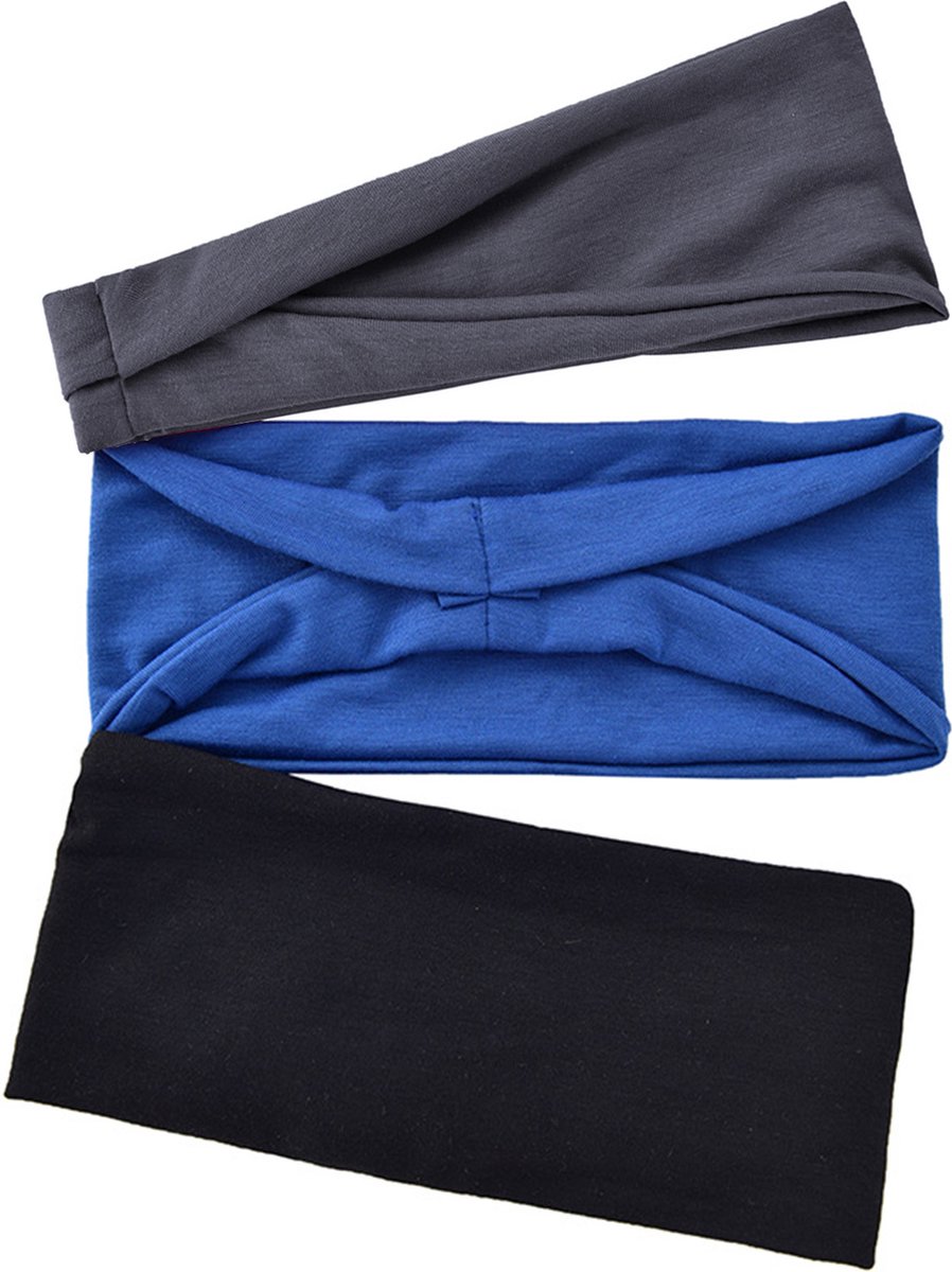 Headband Set - 3 Pieces - Sports Headband Unisex - Elastic Non-Slip - Image 1