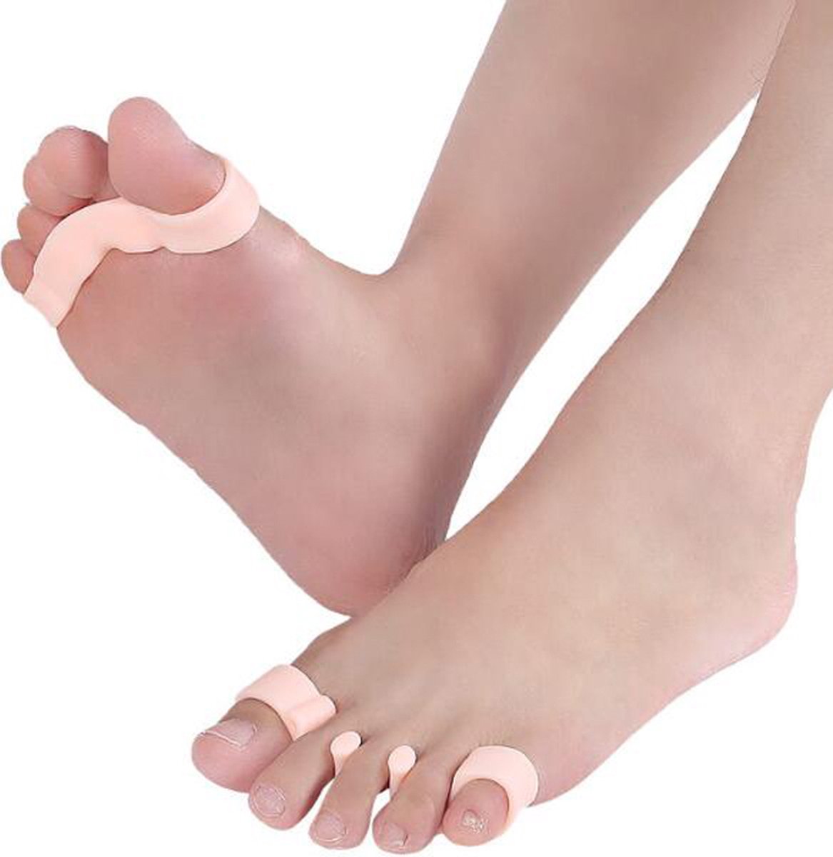 Toe Corrector for 5 Toes | Toe Separator | Hallux Valgus | Toe Straightening | Silicone Gel Toe Separator | White | 1 Pair - Image 1