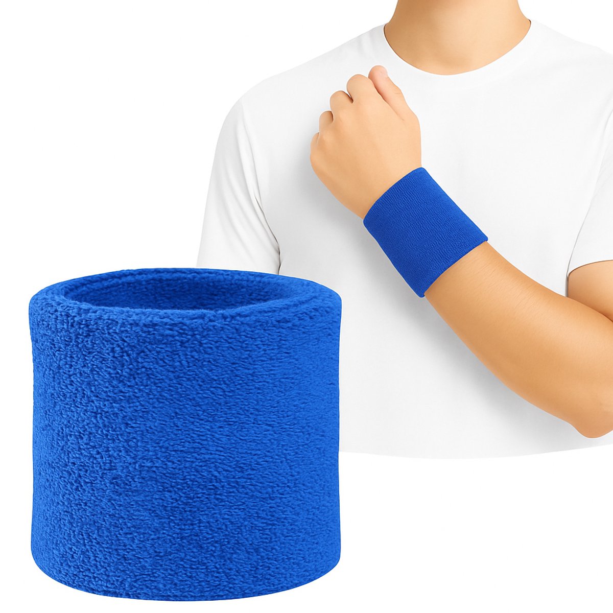 Wristband | Sweatband | Sweatbands | Wrist | Sports band | 1 piece | Blue - Image 1