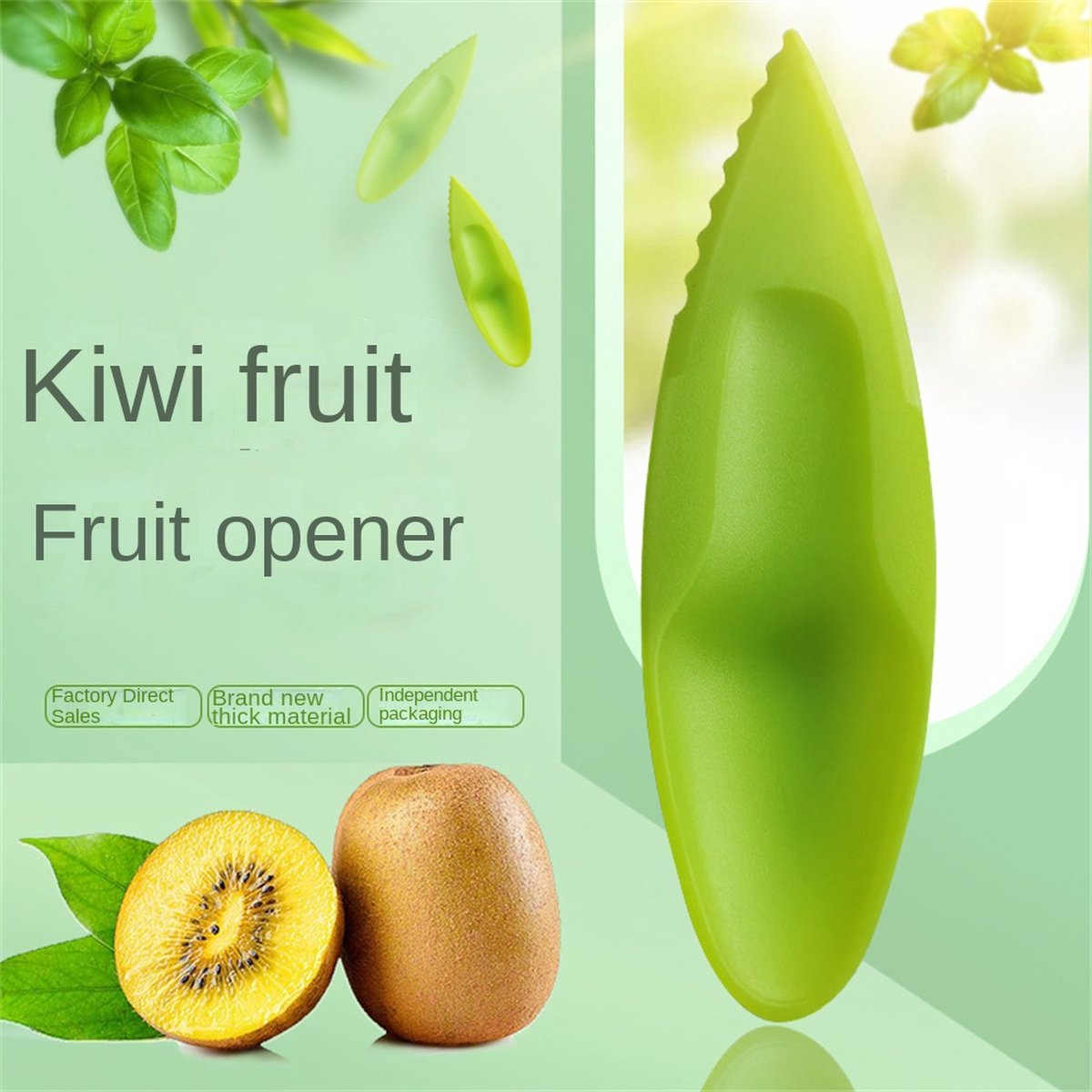 Kiwi Slicer | Kiwi Spoon | Kiwi Knife | Fruit Knife | Melon Scoop | Plastic | Green - Image 2