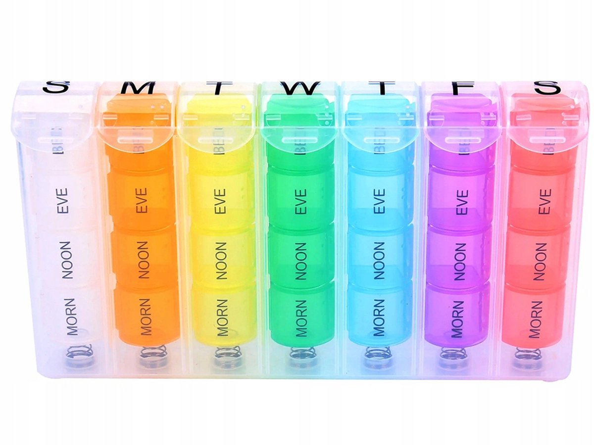 Pill Box for 7 Days & 4 Times | Pill Box 28 Compartments | Medicine Box | Pill Organizer | Automatic Opening - Image 2