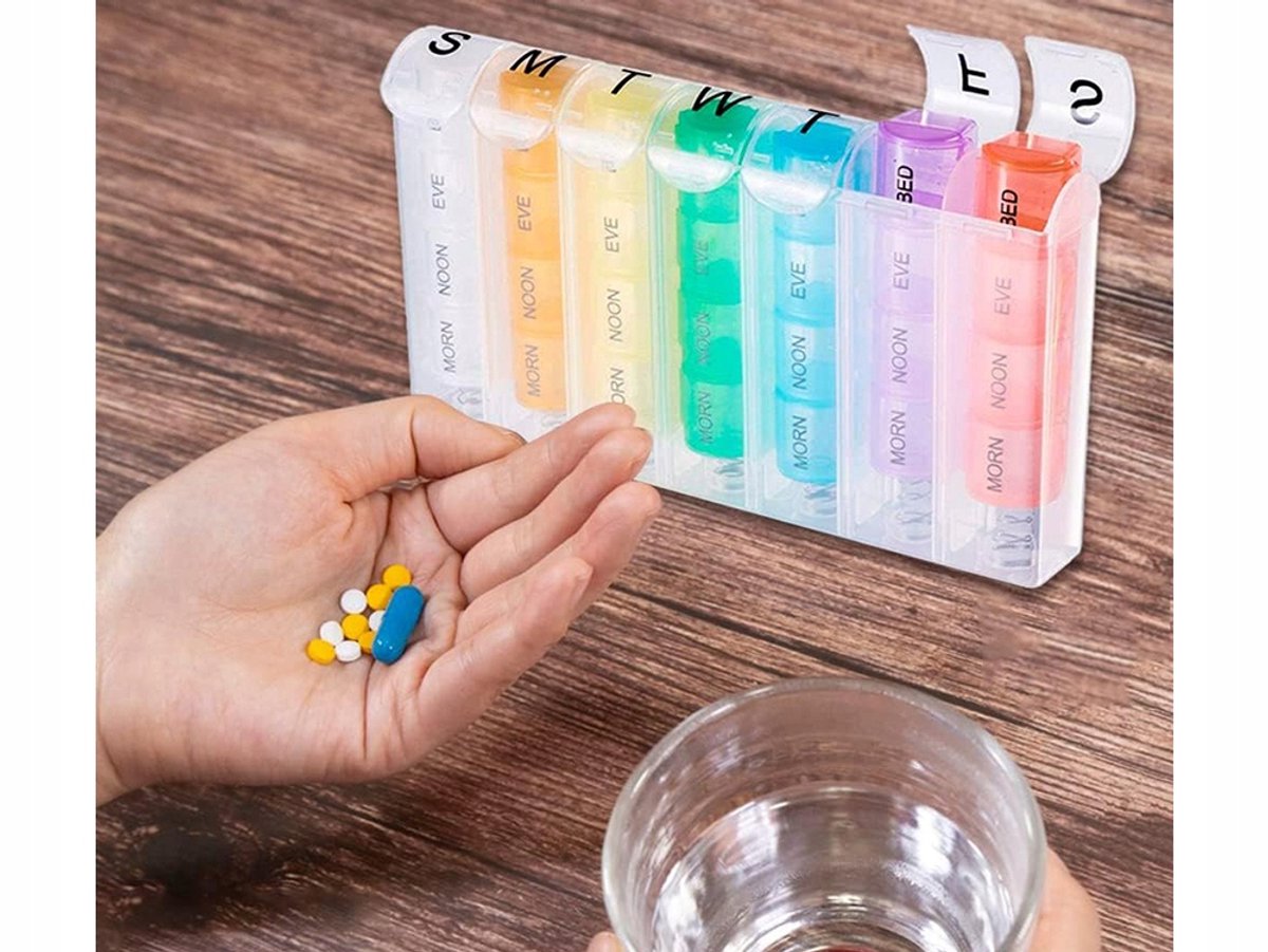 Pill Box for 7 Days & 4 Times | Pill Box 28 Compartments | Medicine Box | Pill Organizer | Automatic Opening - Image 3