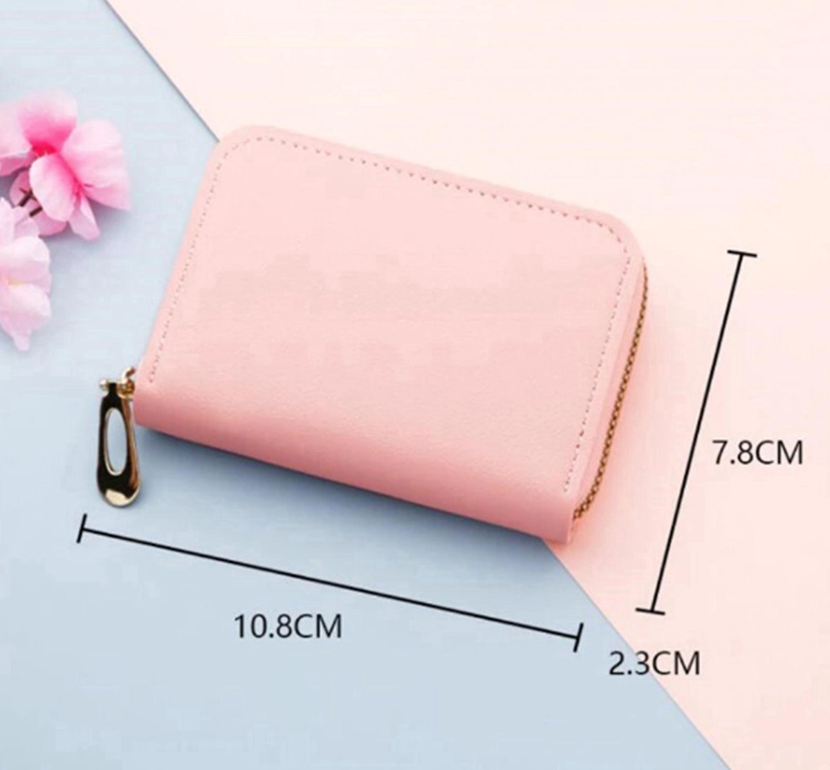 Card Holder for 12 Cards | Credit Card Holder | With Cash Compartment | Card Holder | Wallet | PU Leather | Purse | Pink - Image 3