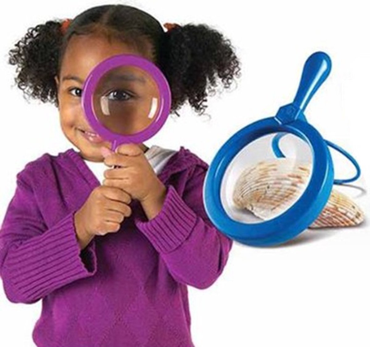 Magnifying Glass for Children | Reading Magnifier | Magnifying Glass | Insect Magnifier | Magnifying Glass | With Stand | 2X Magnification | Purple - Image 1