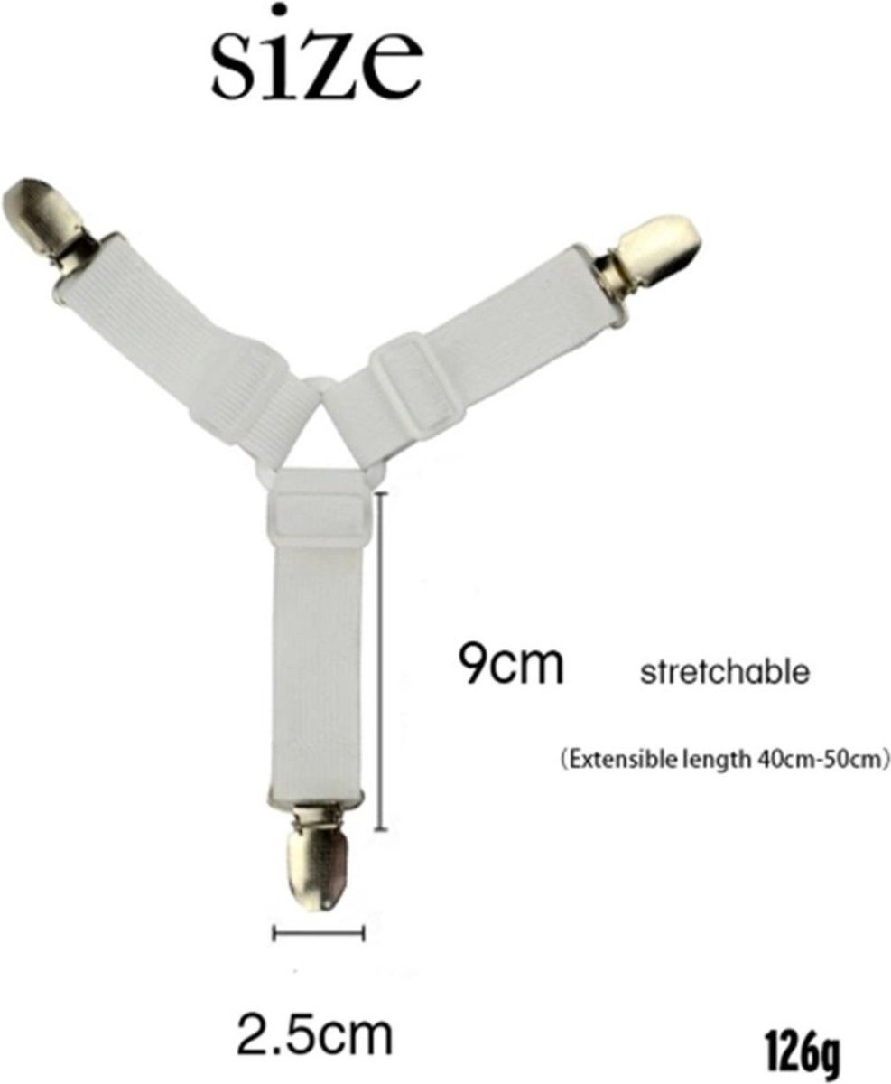 Bed Sheet Clips | Sheet Tighteners | Duvet Clamps | Sheet Tightener Clips | Set of 4 | White - Image 2