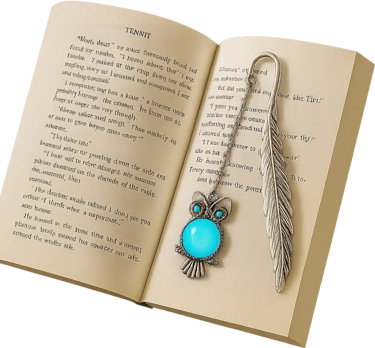 Owl Shaped Bookmark | Glow in the Dark | Luminous | Bookmark | Metal | Silver - Image 1