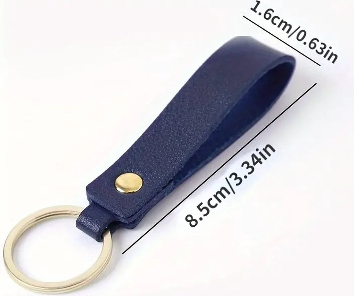 Keychain | Key Holder | PU Leather Keychain | Universal | Dark Blue - Image 4