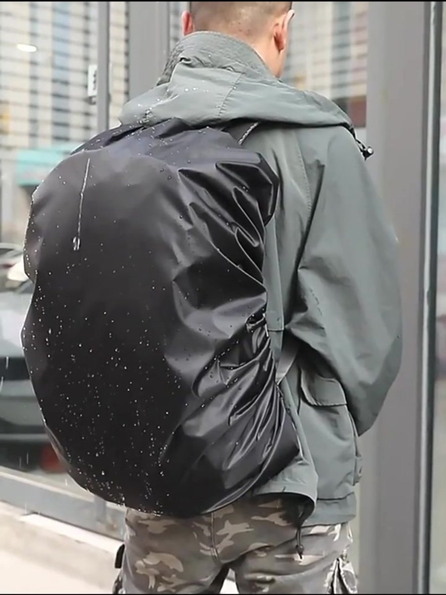 2x Rain Cover For Backpack | Backpack Rain Cover | Waterproof | Rain Cover Bag | Bag Protection Against Rain | 25-35 Liters | Black - Image 2