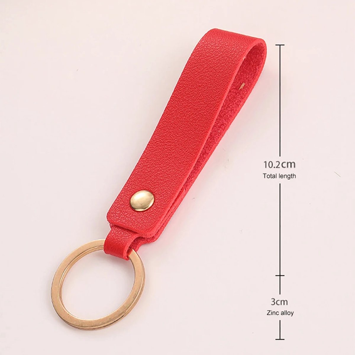Keychain | Key Holder | PU Leather Keychain | Universal | Red - Image 3
