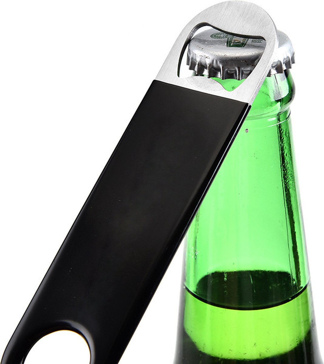 Barblade Bottle Opener | Beer Opener | Bottle Opener | Bar Accessories | Two-Tone | Stainless Steel | 12.5 x 3 cm | Silver/Black - Image 2