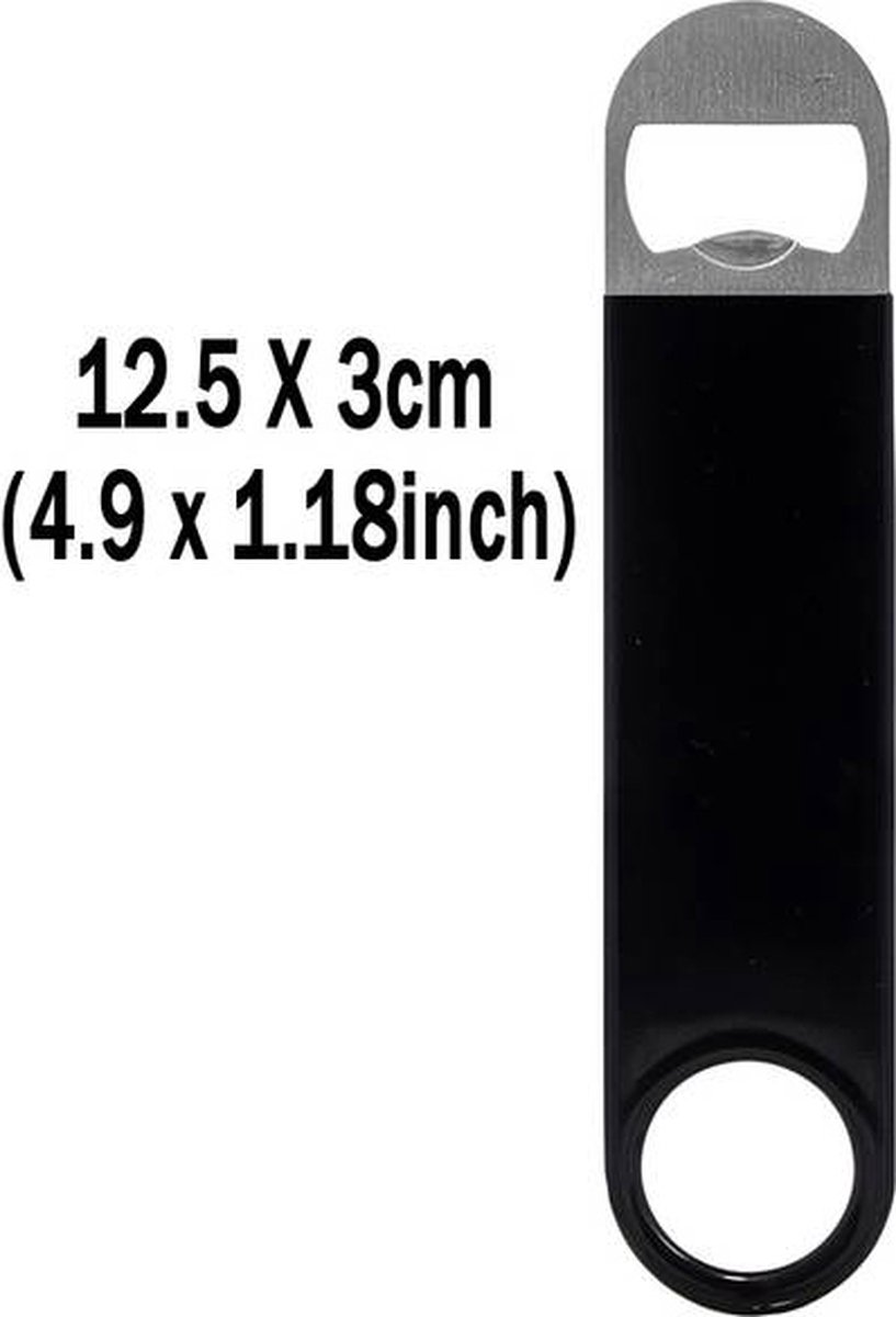 Barblade Bottle Opener | Beer Opener | Bottle Opener | Bar Accessories | Two-Tone | Stainless Steel | 12.5 x 3 cm | Silver/Black - Image 3