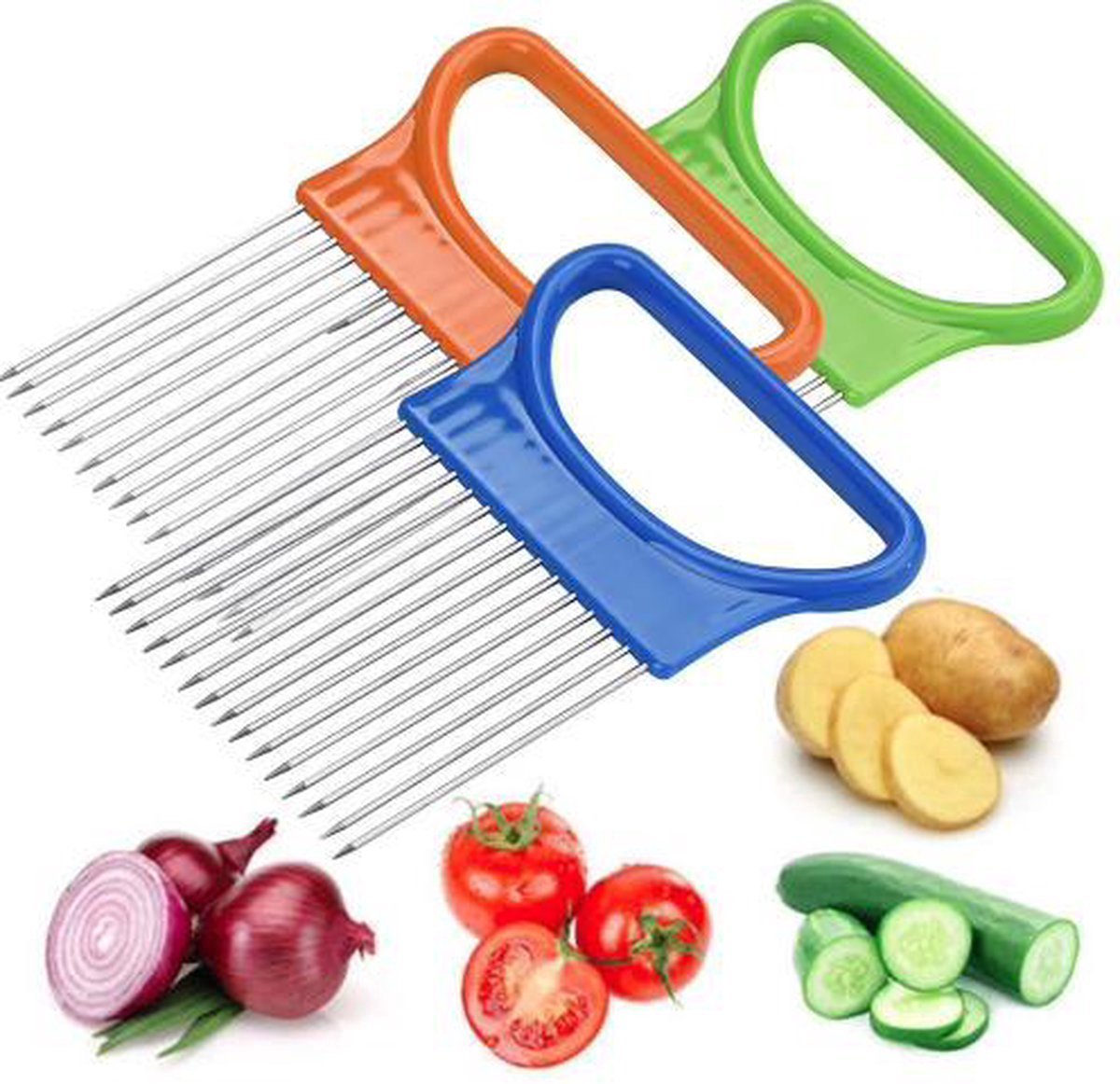 Onion Comb | Onion Slicer | Onion Slicer | Vegetable Slicer | Onion Cutting Aid | Orange - Image 2