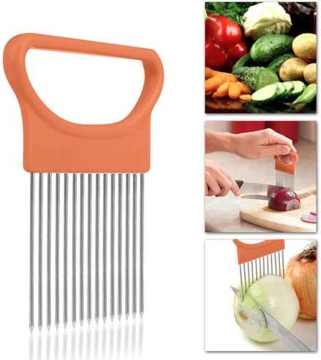 Onion Comb | Onion Slicer | Onion Slicer | Vegetable Slicer | Onion Cutting Aid | Orange - Image 3