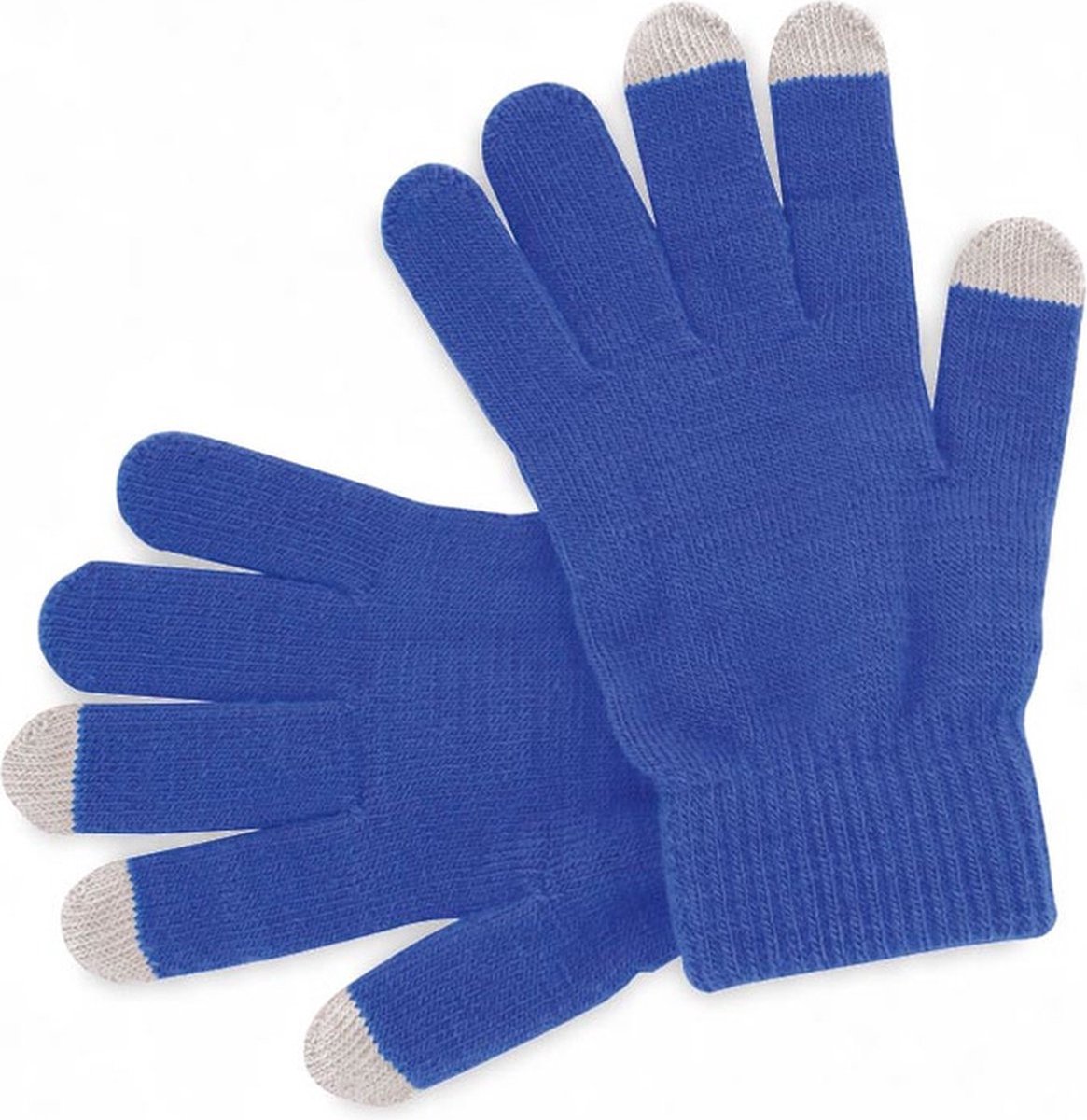 Touchscreen Gloves | Mittens | Touch Tip Gloves | Scandinavian Pattern | Unisex | For Adults | One Size | Blue - Image 2