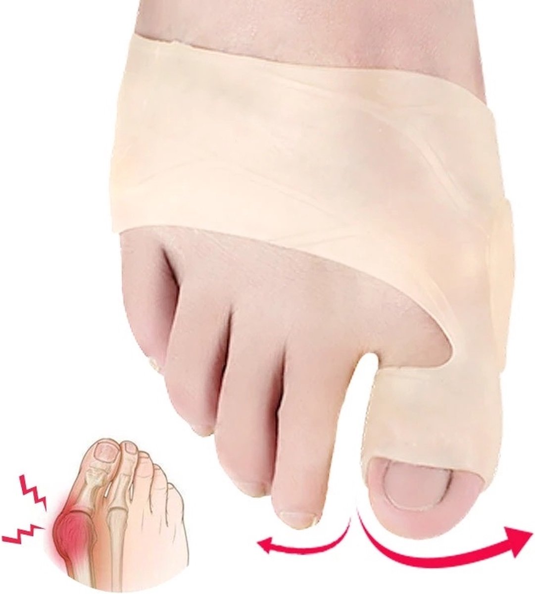 Hallux Valgus Silicone Toe Protectors | Toe Separators | Toe Corrector | Bunion | Bunion | Callus | Toe Straightening | 1 Pair | White - Image 4