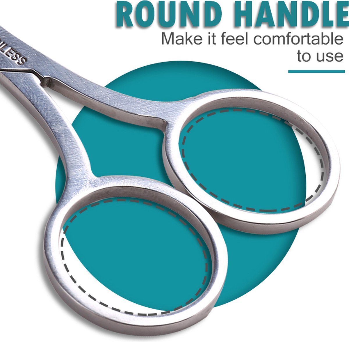 Cuticle Clipper and Eyebrow Scissors in 1 | Cuticle Scissors | Small Eyebrow Scissors | Cuticle Removal | Stainless Steel | Multicolor - Image 2