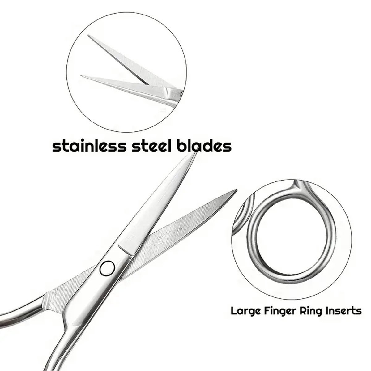 Cuticle Clipper and Eyebrow Scissors in 1 | Cuticle Scissors | Small Eyebrow Scissors | Cuticle Removal | Stainless Steel | Multicolor - Image 4