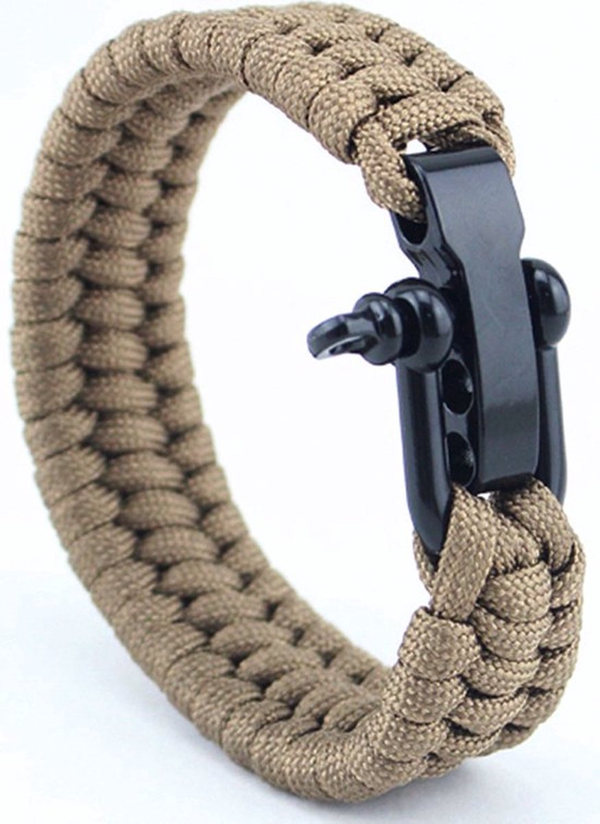 Paracord Survival Bracelet I Paracord Survival Bracelet I Extra Strong I Brown - Image 1
