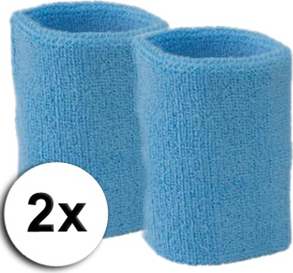 Light blue wrist sweatbands 2 pieces - Image 3