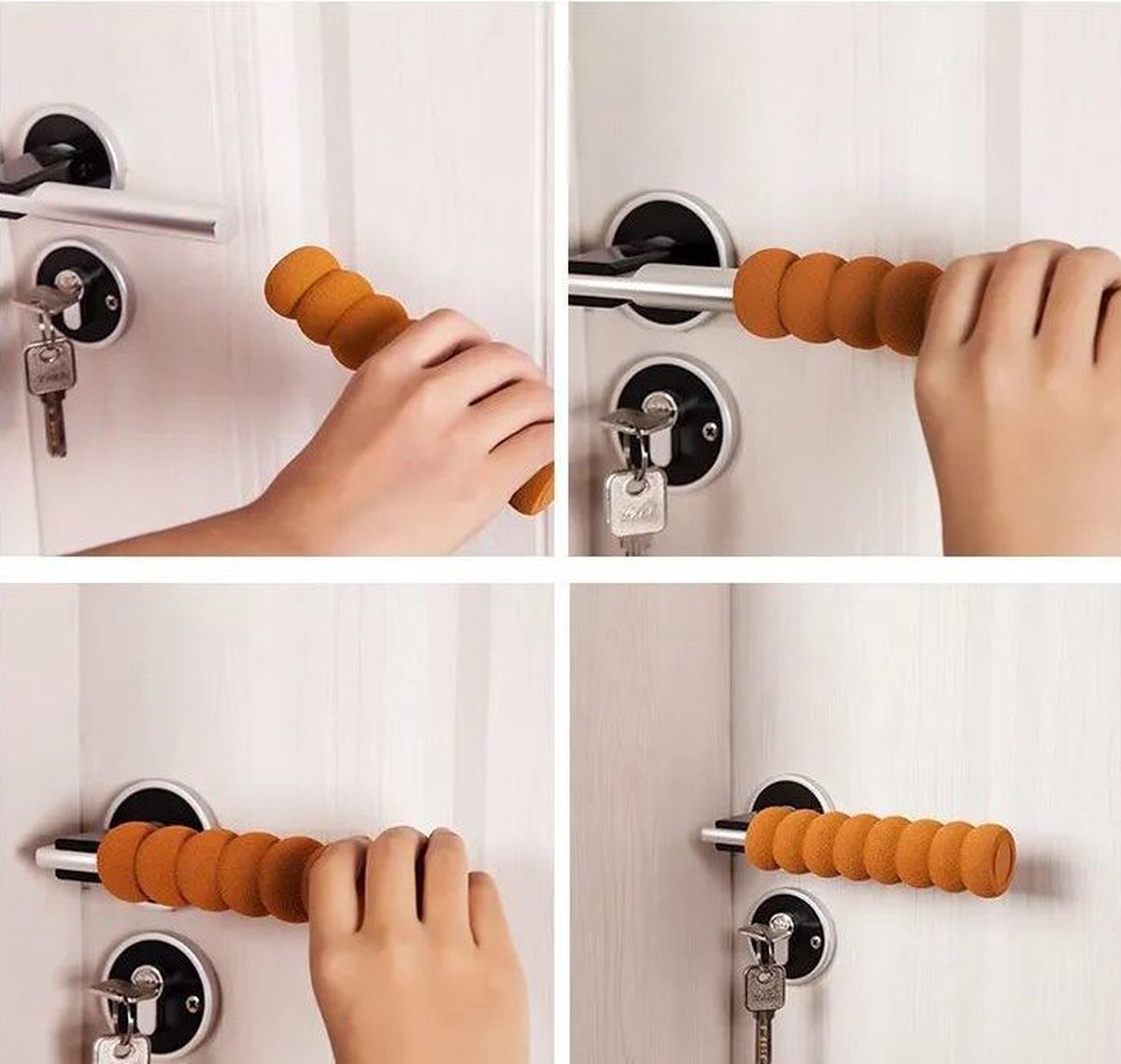 Foam Door Stopper | Wall Protector | Door Protection | Door Handle Protective Cover | Baby and Child Door Protector | White - Image 4
