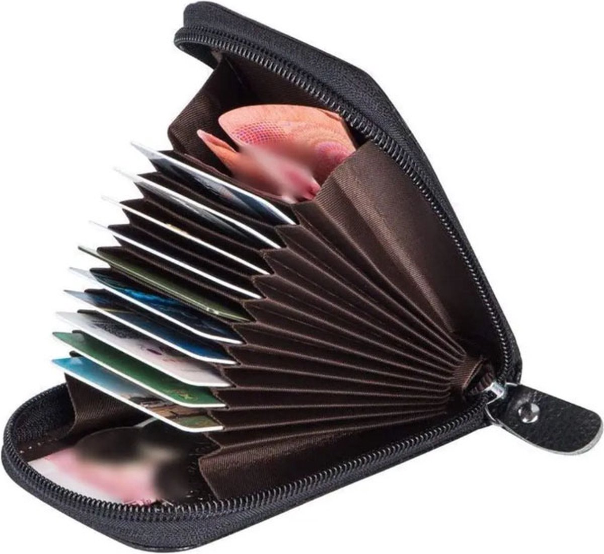 Card Holder for 12 Cards | Credit Card Holder | With Cash Compartment | With Driver's License Compartment | Card Holder | Wallet | PU Leather | Purse | Blue - Image 3