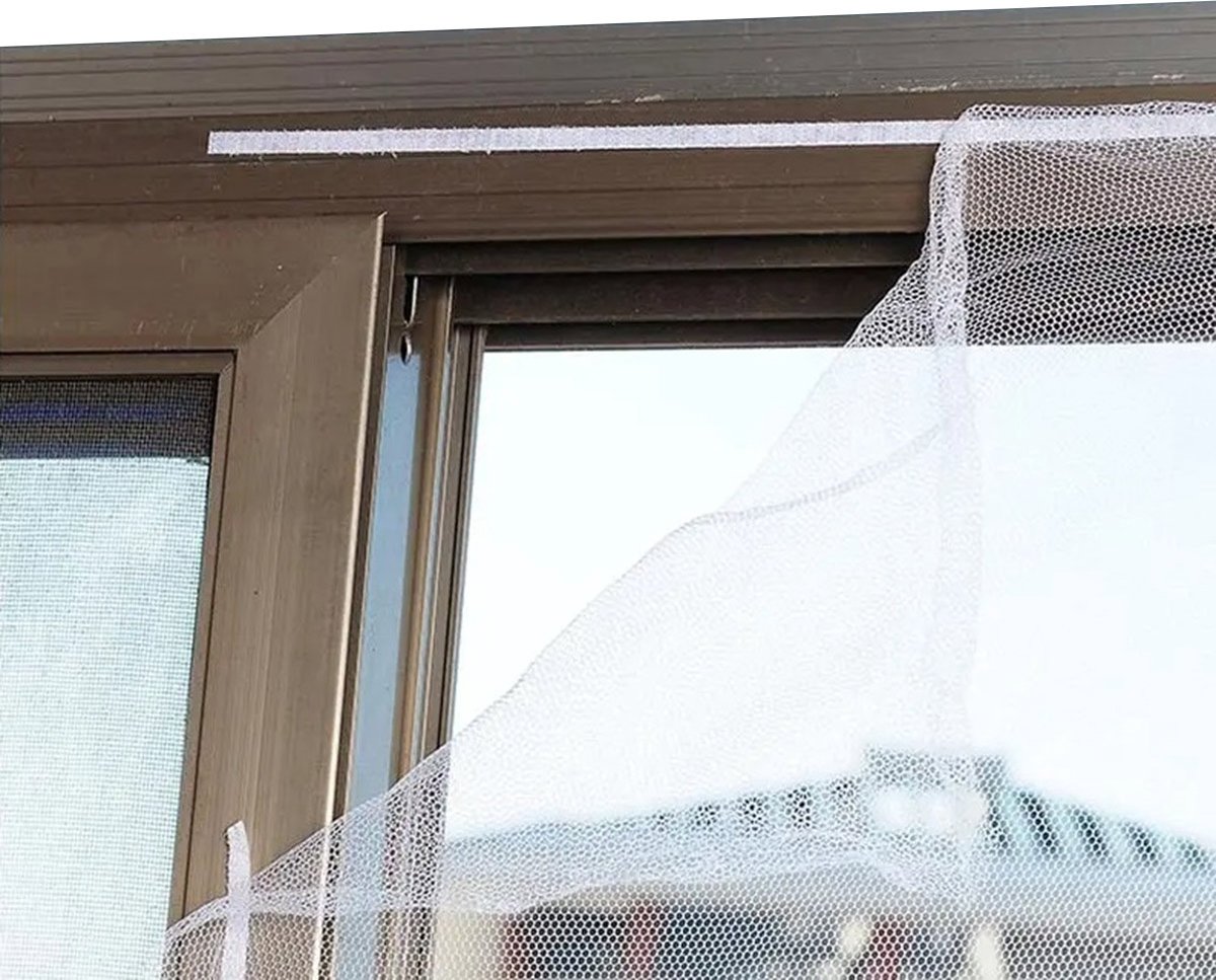 Set of 2 Insect Screens 60 x 200 CM | Window Screens | Insect Nets | Insect Mesh | Fly Screen | With Velcro Adhesive Strip | White - Image 2