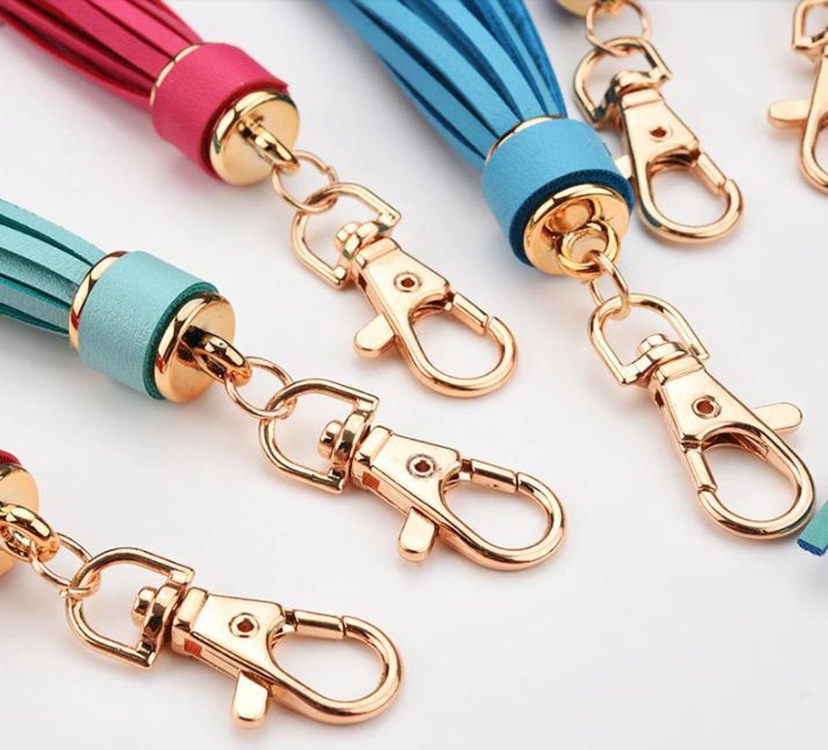 Tassel keychain | leather (PU) / women / men / bag charm / car - leather lanyard DARK BROWN - Image 2