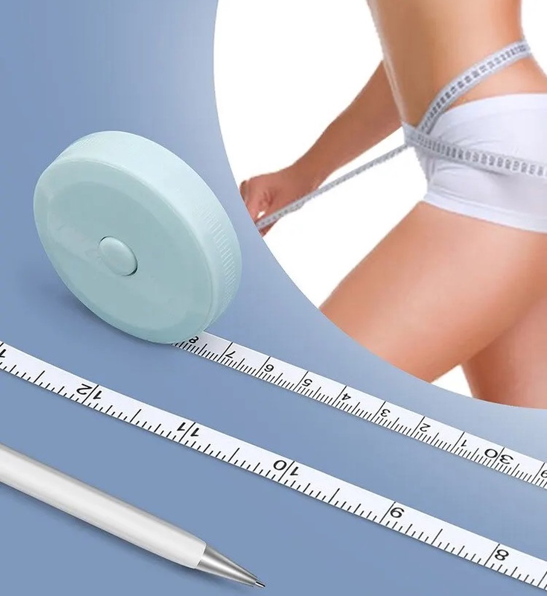 Round Plastic Measuring Tape 150 CM | Extendable Tape Measure | Flexible | Roll Meter | Circumference Gauge | Measuring Tape | Hobby Measuring Tape Body | Green - Image 1