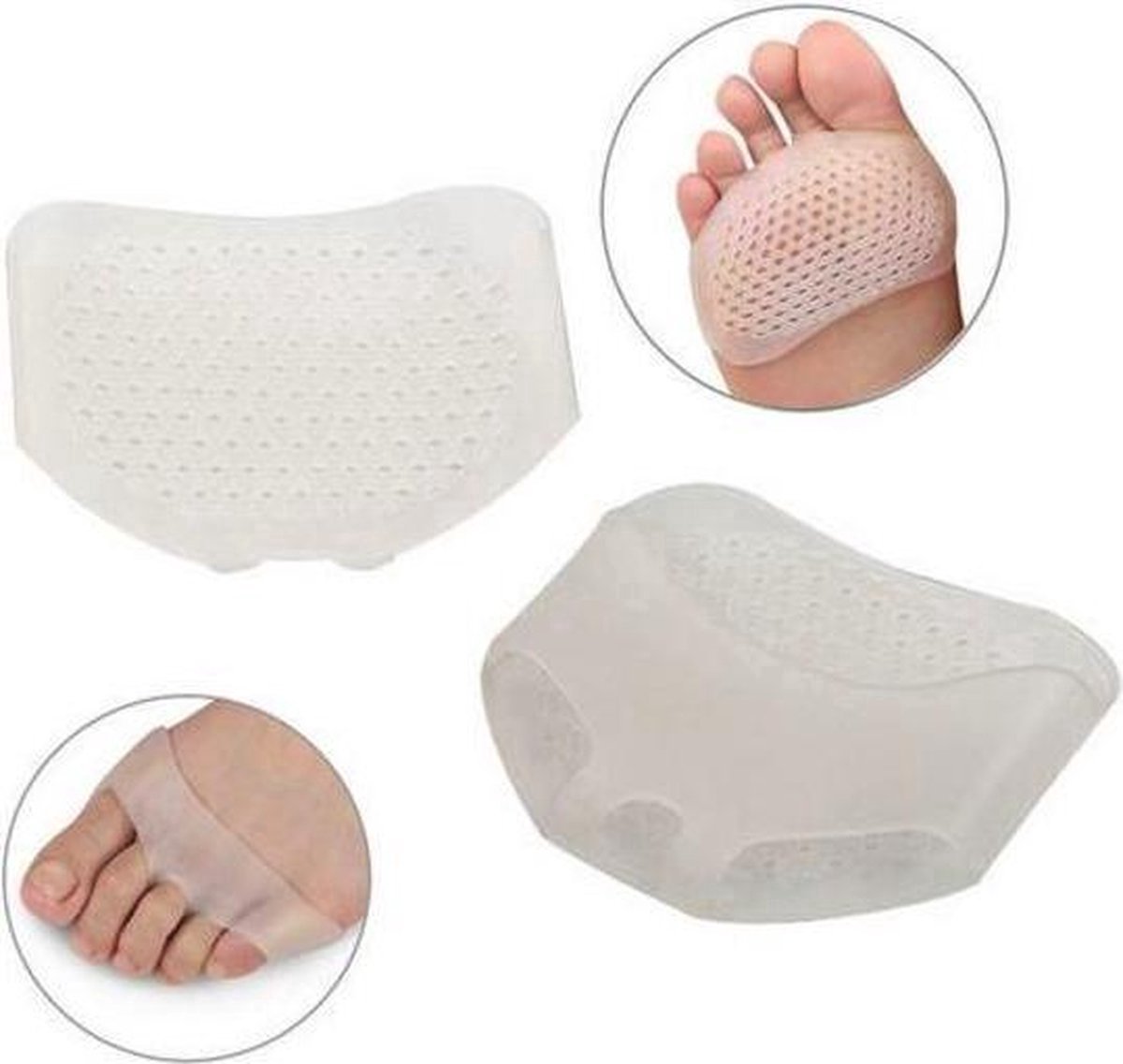 Anti-slip Forefoot Protector | Foot Cushion | Foot Pad | 1 Pair | Silicone | Breathable | Anti-Slip | Ergonomic | Transparent - Image 3