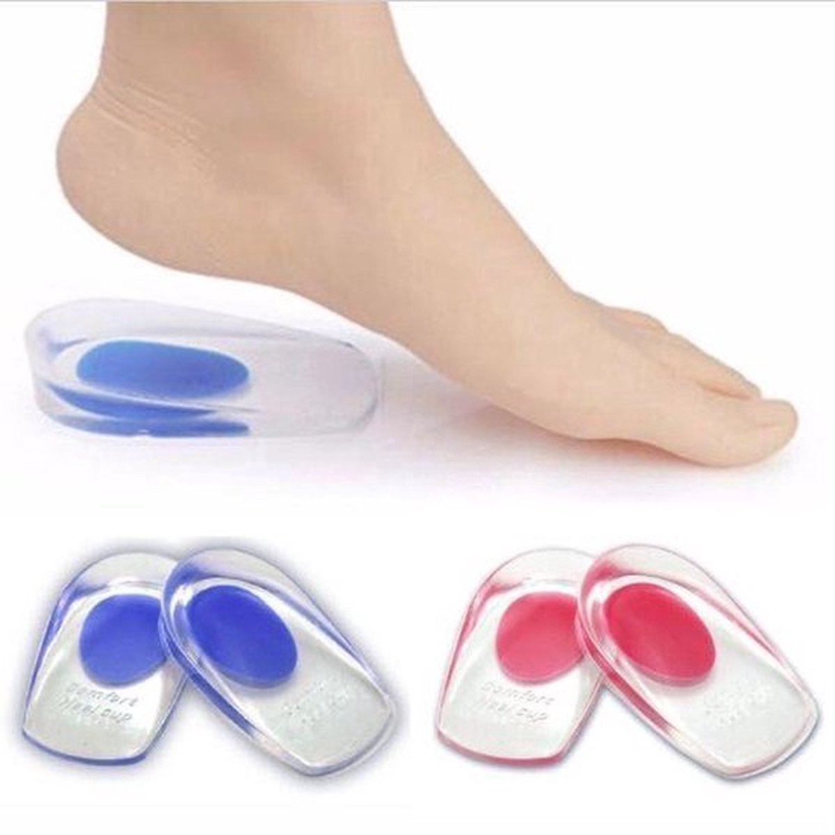 3D Sioftgel Gel Heel Insoles | Insoles | Heel Cups | Heel Spur Insoles | Heel Protectors | Size 35-41 | Red - Image 2