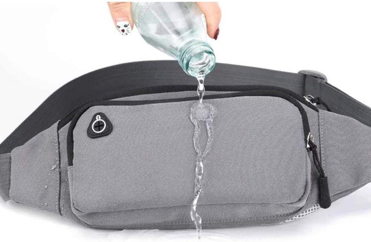 Waist Bag | Fanny Pack | Water Repellent | Pouch | Waist Bag | Waistbelt | With Smartphone Pocket | Headphone Hole | Black - Image 5