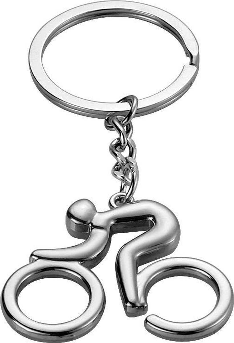 Metal cyclist keychain, length approx. 8.5 cm, width approx. 4 cm. - Image 1