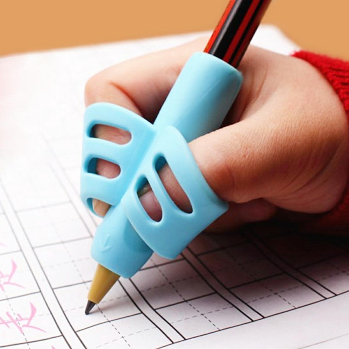 Pencil Grips | Finger Grip Writing Aids for Children & the Elderly | Pencil Holder | Pen Holder | Writing Aids | 2 Pieces - Image 2
