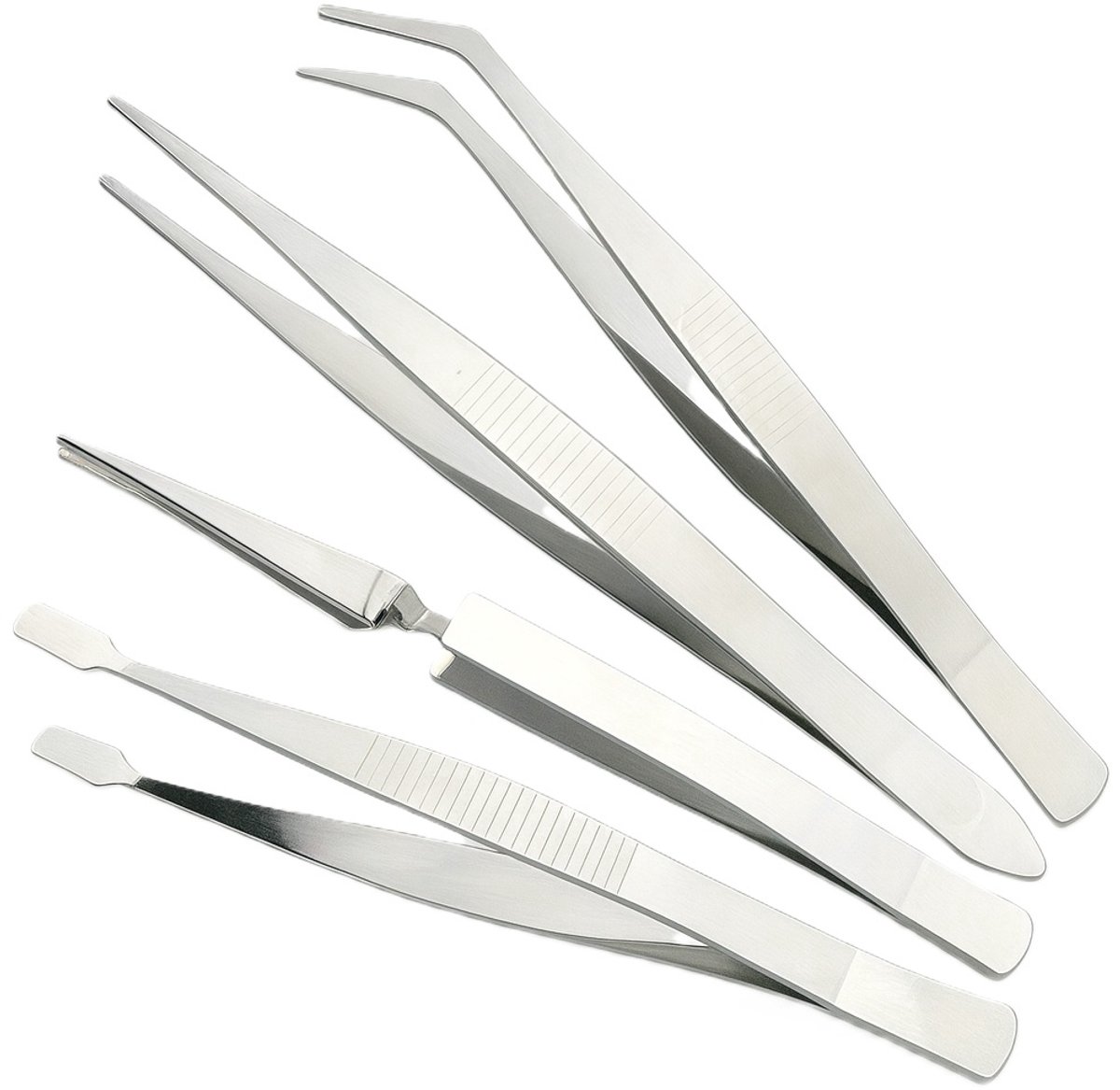 Set of 4 Tweezers | Precision Tweezers | Tweezer Set | Multiuse Tweezers | For Beauty, Nail Art, etc. | Stainless Steel - Image 1