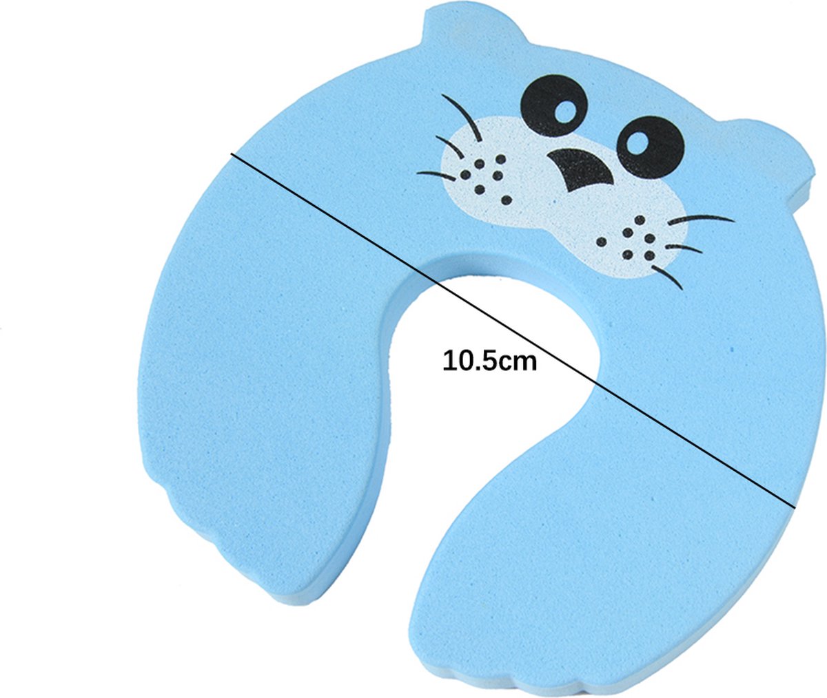 Doorstop - Foam - Blue - Child Safety - Door Protector - Animal - Door Clamp - Image 1