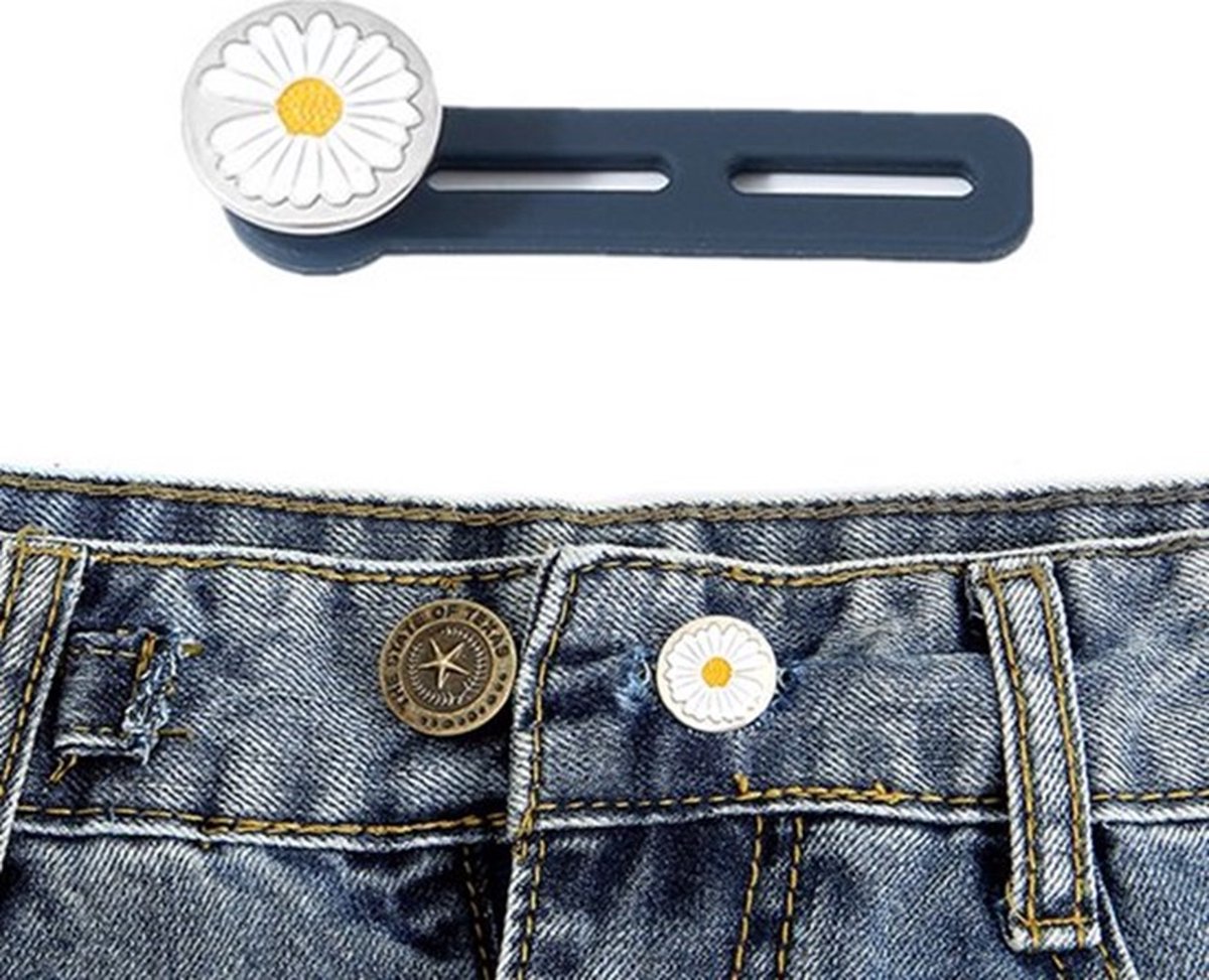 3-Piece Jeans Extension Buttons | Floral Design | Buttonhole Extender | Jeans Extension Button | 5.5 cm Adjustable Button | Maternity Pant Expander - Image 1