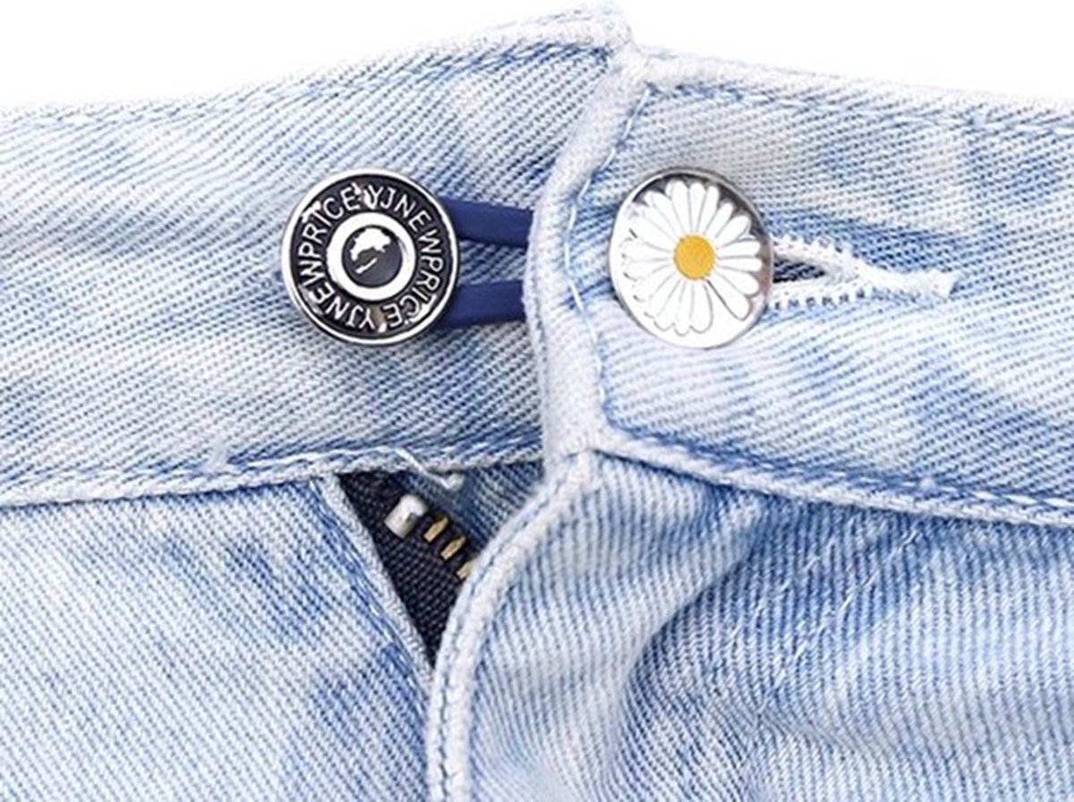 3-Piece Jeans Extension Buttons | Floral Design | Buttonhole Extender | Jeans Extension Button | 5.5 cm Adjustable Button | Maternity Pant Expander - Image 2