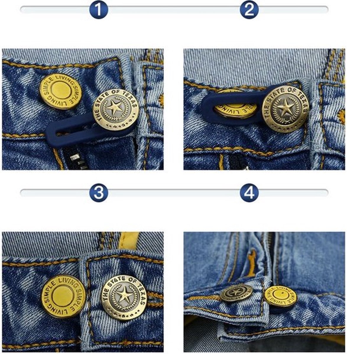 3-Piece Jeans Extension Buttons | Floral Design | Buttonhole Extender | Jeans Extension Button | 5.5 cm Adjustable Button | Maternity Pant Expander - Image 4