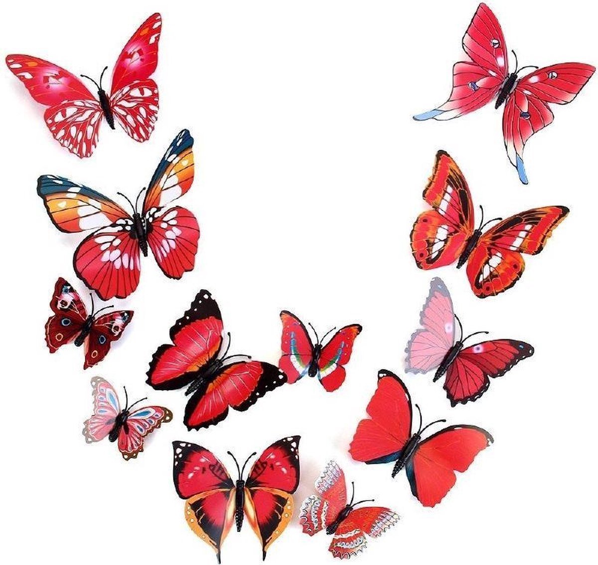 3D Wall Decoration Butterflies 12 Pieces | Wall Butterflies | Butterfly Wall Stickers | Red - Image 2