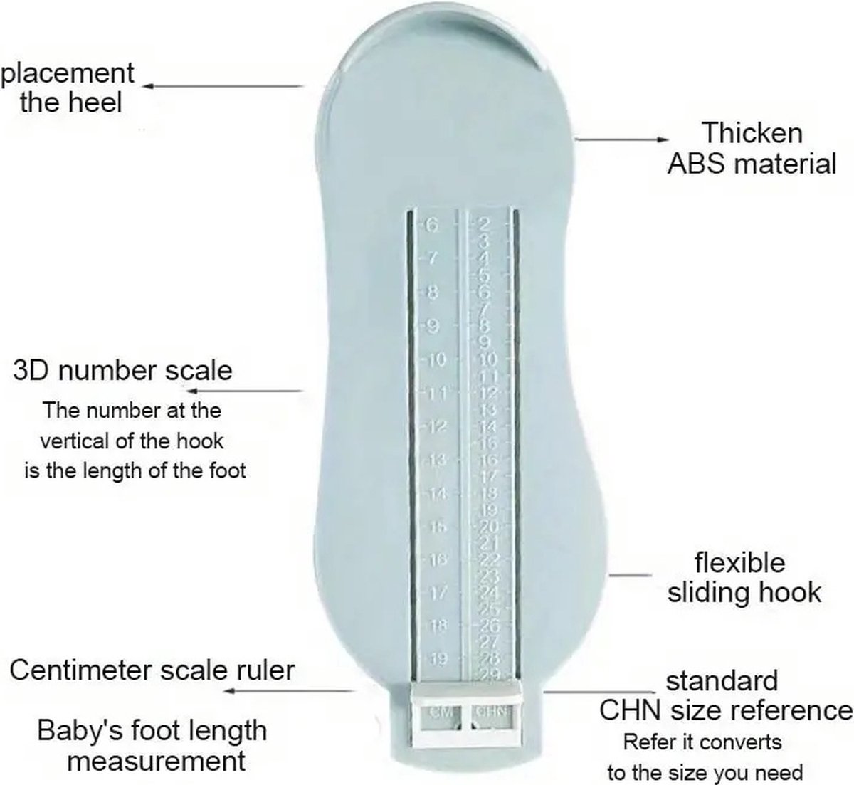 Child's Foot Measuring Tool | Child's Shoe Size Measuring Tool | Baby Shoe Measuring Tool | Baby Measurement | Yellow - Image 4