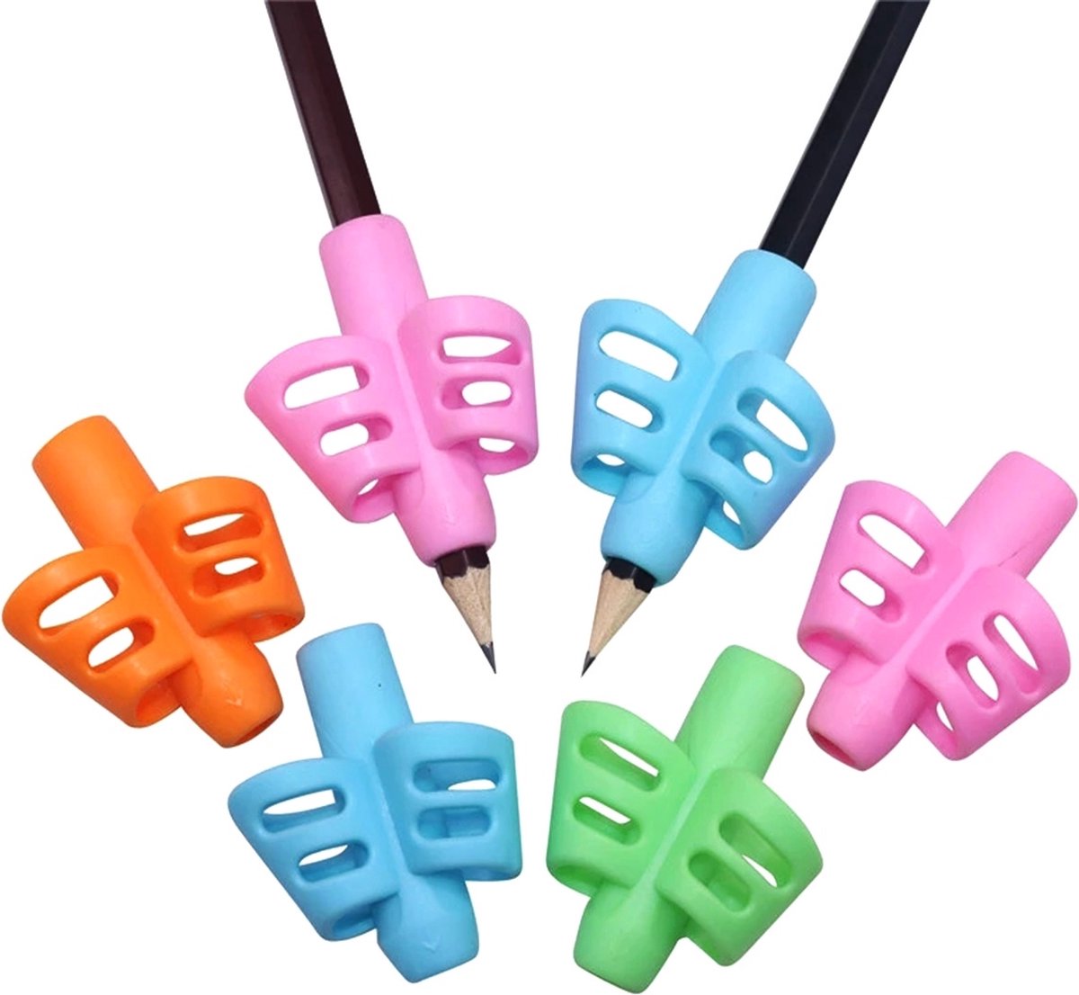 Pencil Grips | Finger Grip Writing Aids for Children & the Elderly | Pencil Holder | Pen Holder | Writing Aids | 1 Piece | Orange - Image 4