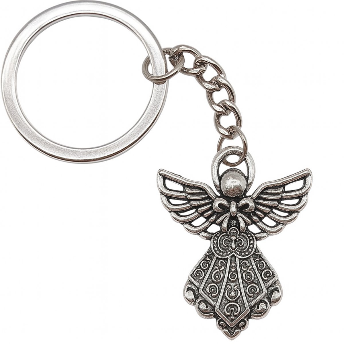 Keychain Guardian Angel | Lucky Keychain | Key Holder | Silver - Image 1