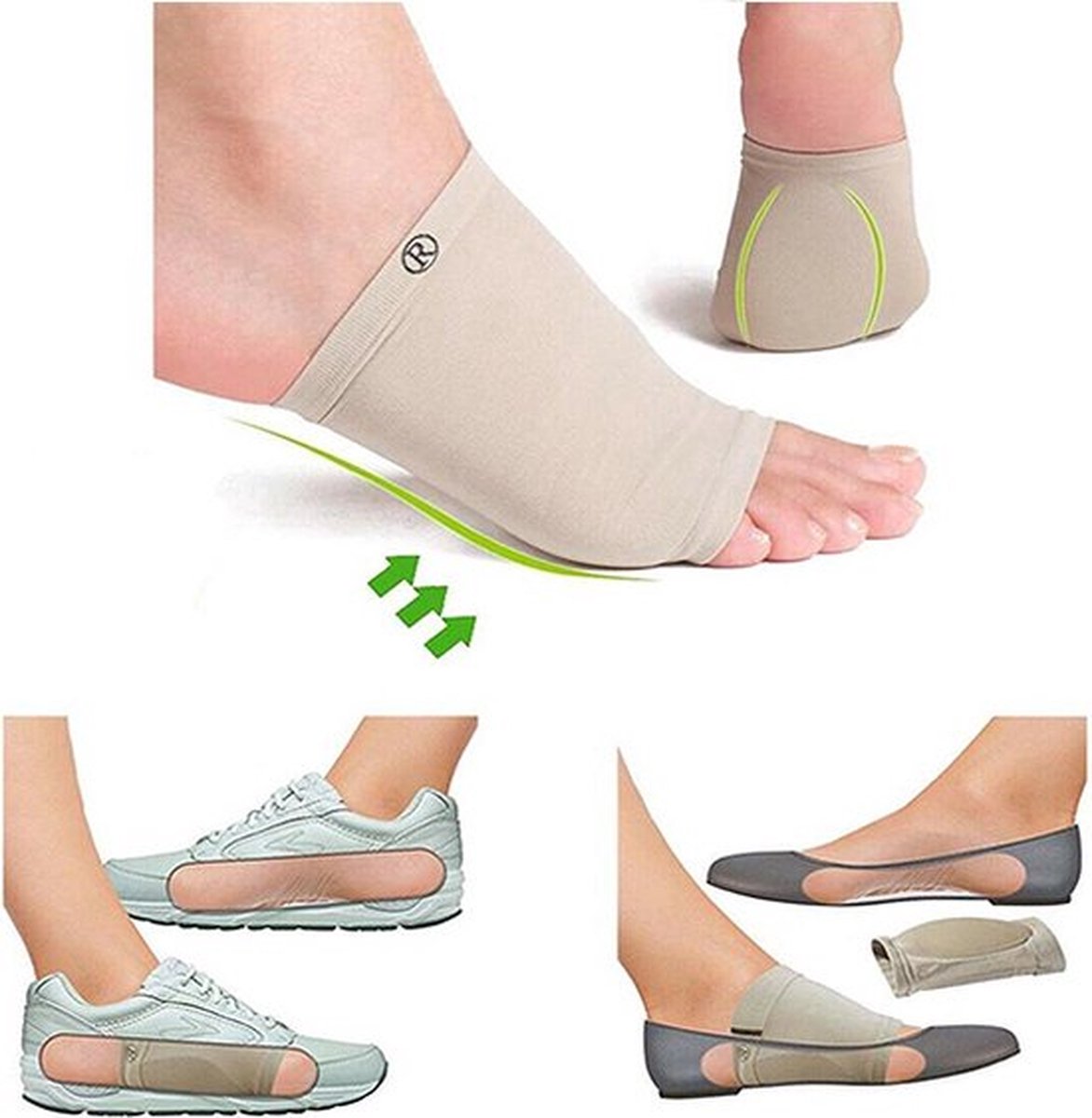 Insoles for Flat Feet Insoles | Midfoot Cushion | Arch Supports | 1 Pair | Beige - Image 5