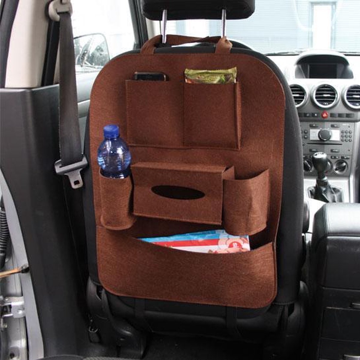 Car Organizer - for Children - Car Seat Organizer - Brown - Image 1