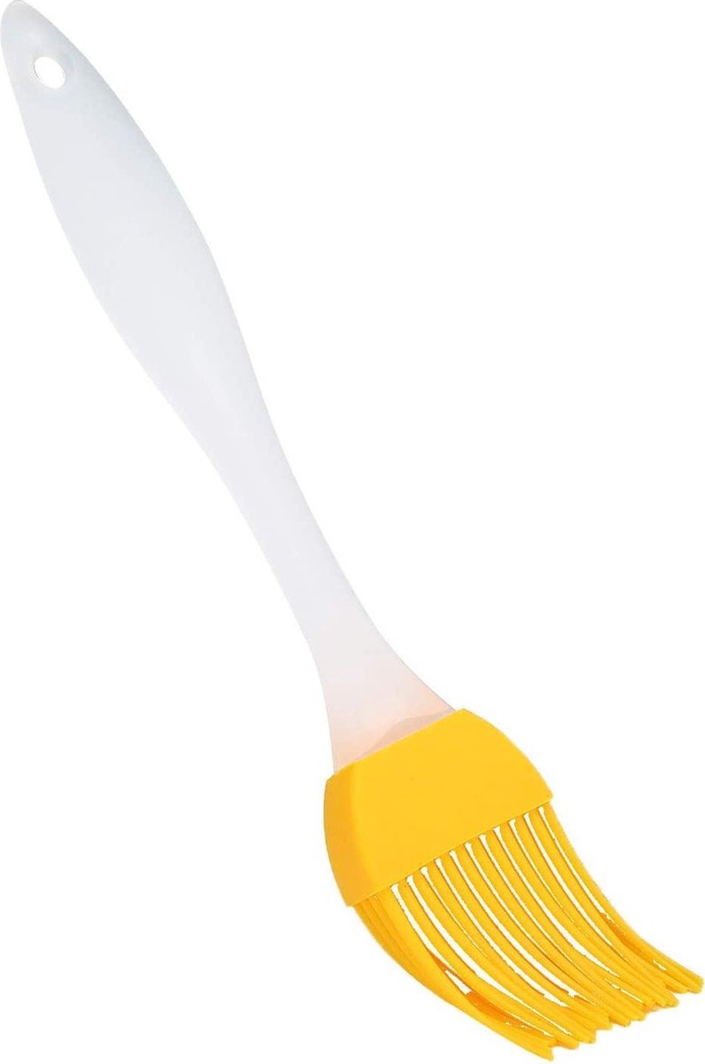 Silicone Baking Brush - Grease Brush - Baking Brush - Marinade - BBQ - Yellow / White - Image 2