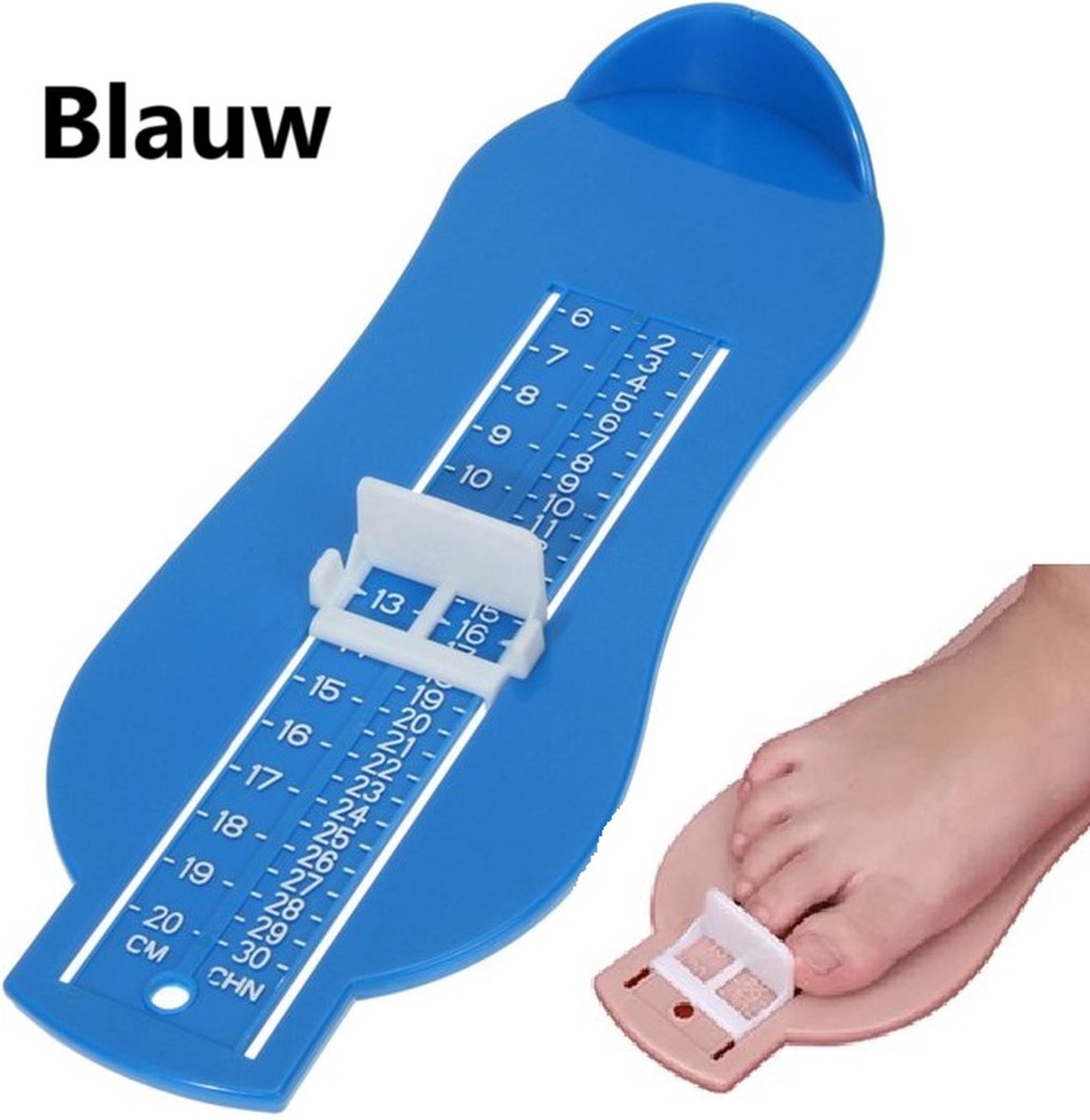 Child's Foot Measuring Tool | Child's Shoe Size Measuring Tool | Baby Shoe Measuring Tool | Baby Measurement | Blue - Image 1