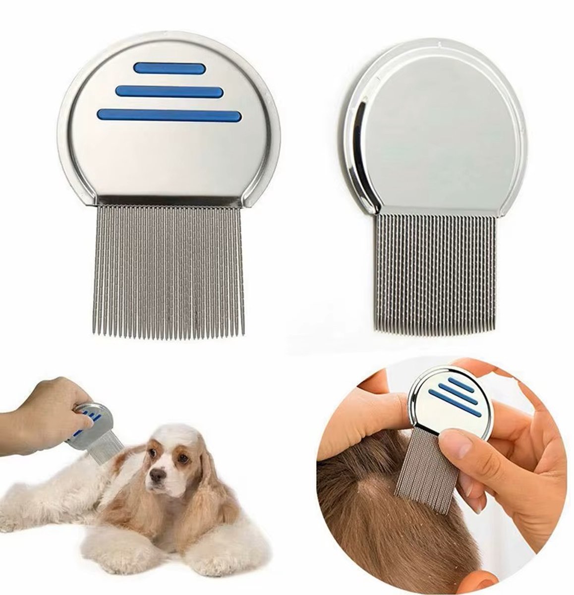 Lice Comb for Child & Pet | Lice Brush | Flea Comb | Nits Comb | Dust Comb | Lice Remover | Stainless Steel | Blue - Image 4